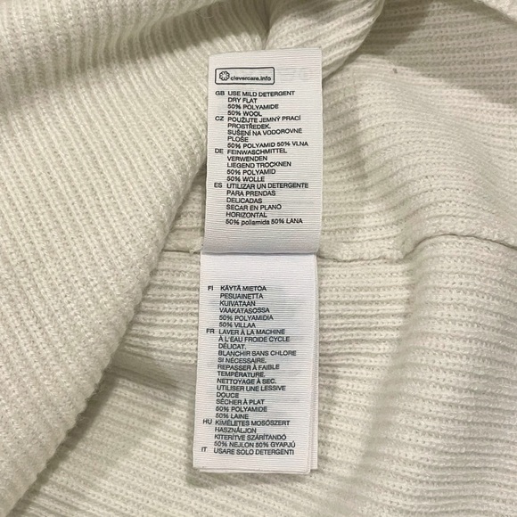 & Other Stories Cream Wool Blend Mock Neck Sweater - Picture 4 of 6